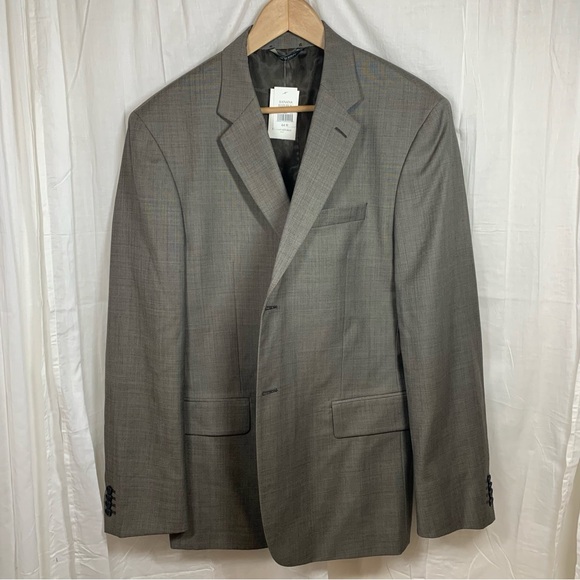 Banana Republic Men’s Wool Blend Blazer Sport Coat Beige Gray Black‎ 44R New - Picture 1 of 16